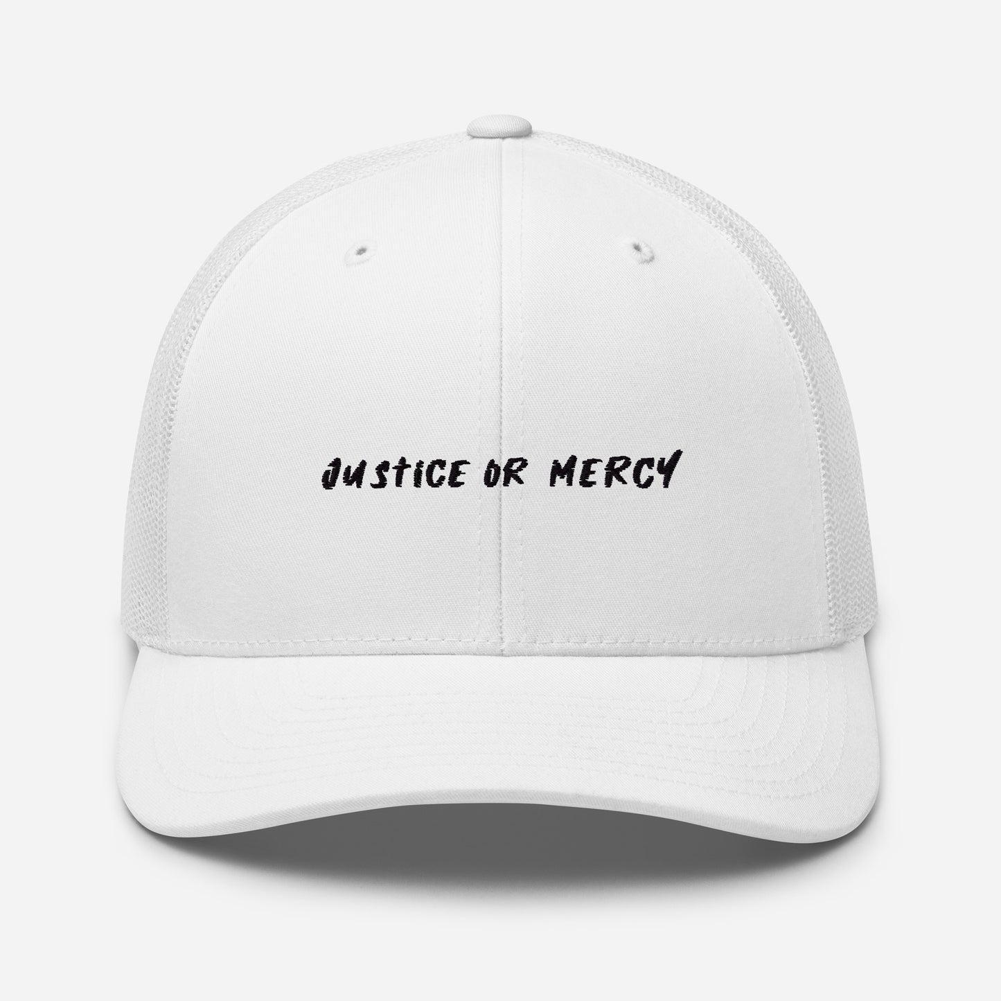 Justice Or Mercy Trucker Cap